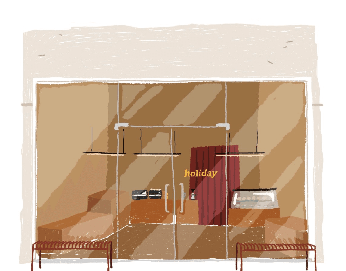 Illustration of the Holiday storefront